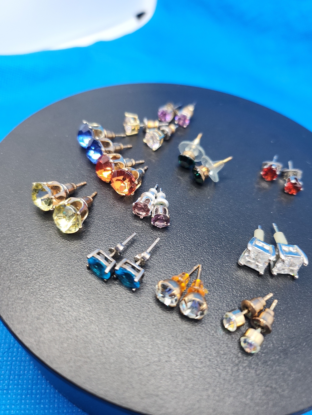 Multi-Color Cubic Zirconia Stud Earring Set - Women Jewelry